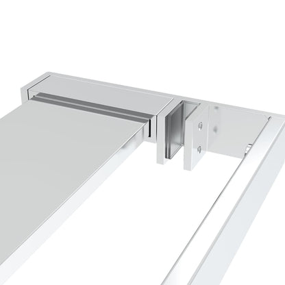vidaXL Walk-in Shower Wall with Shelf Chrome 100x195 cm