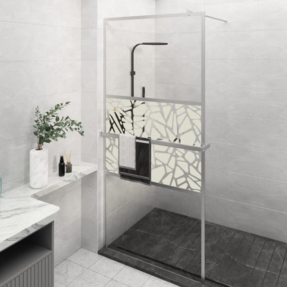 vidaXL Walk-in Shower Wall with Shelf Chrome 100x195 cm