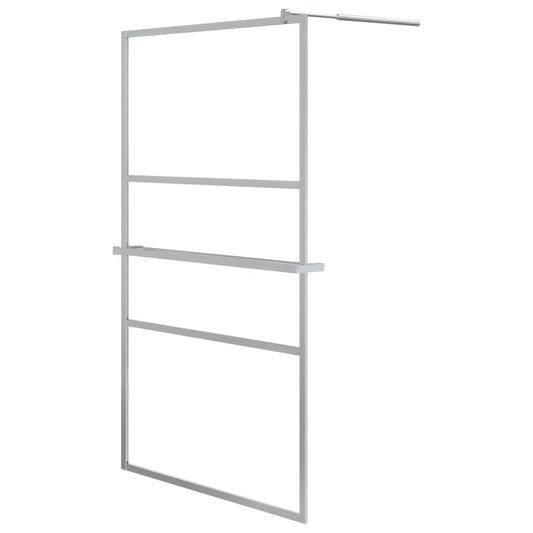vidaXL Walk-in Shower Wall with Shelf Chrome 115x195 cm