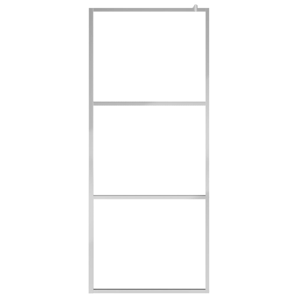 vidaXL Walk-in Shower Wall with Shelf Chrome 115x195 cm