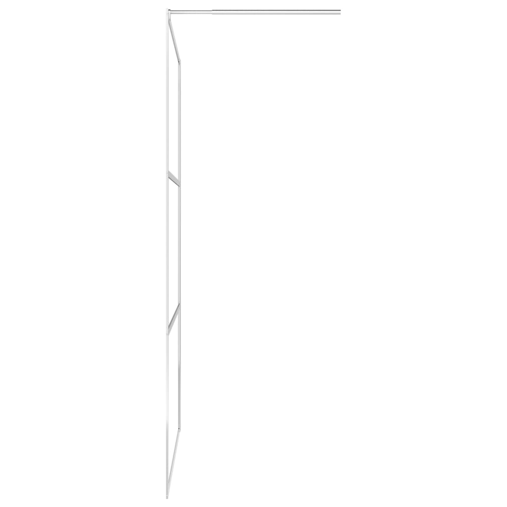 vidaXL Walk-in Shower Wall with Shelf Chrome 115x195 cm