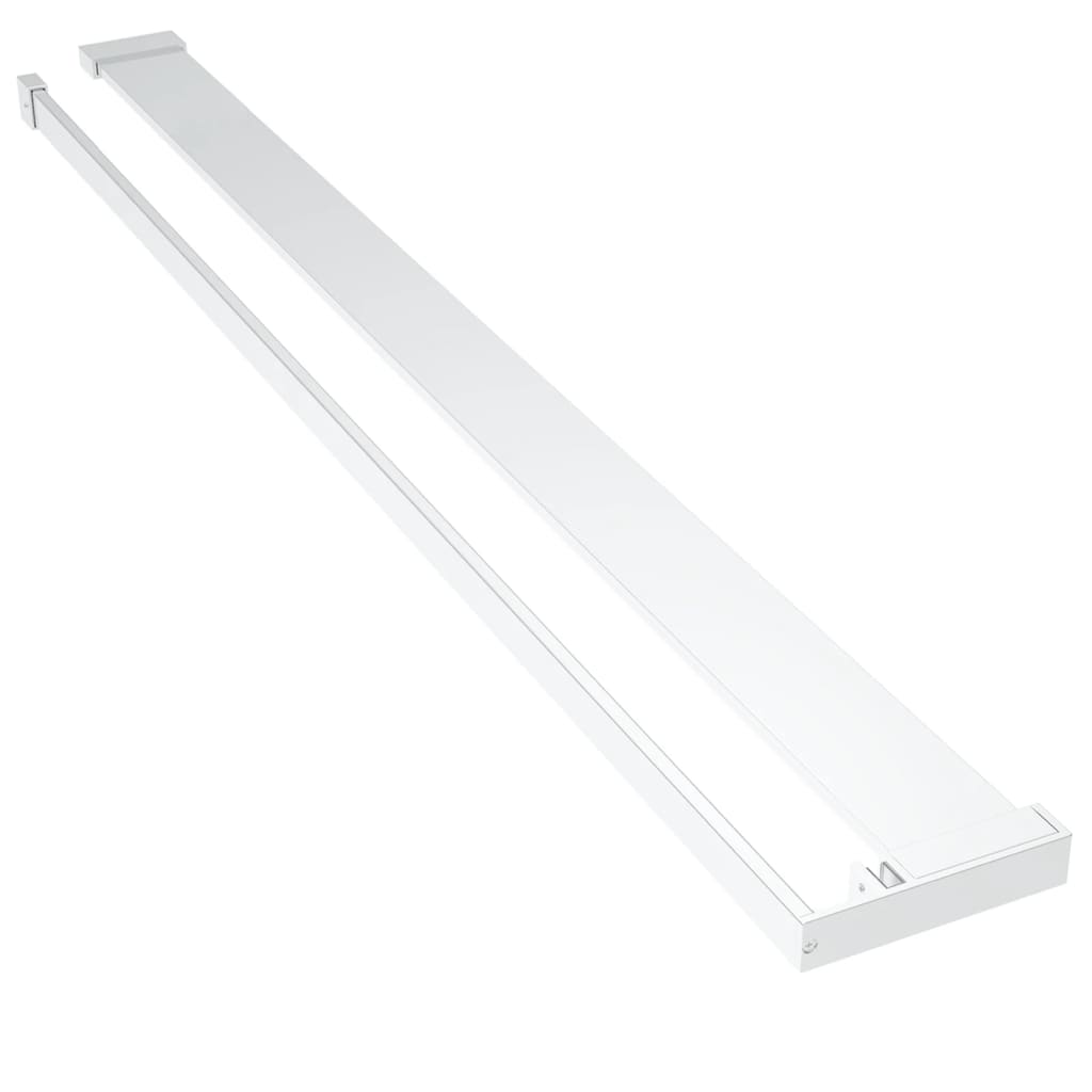 vidaXL Walk-in Shower Wall with Shelf Chrome 115x195 cm