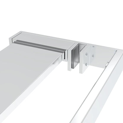 vidaXL Walk-in Shower Wall with Shelf Chrome 115x195 cm