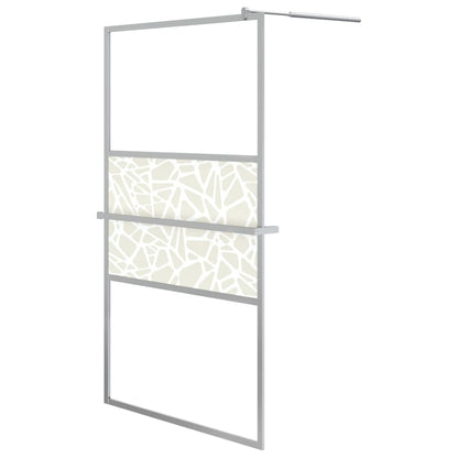 vidaXL Walk-in Shower Wall with Shelf Chrome 115x195 cm ESG Glass&Aluminium
