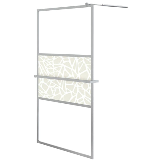 vidaXL Walk-in Shower Wall with Shelf Chrome 115x195 cm ESG Glass&Aluminium