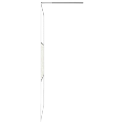vidaXL Walk-in Shower Wall with Shelf Chrome 115x195 cm ESG Glass&Aluminium