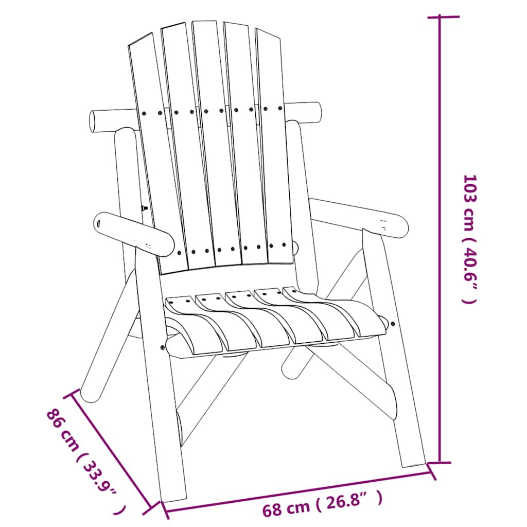 vidaXL 5 Piece Garden Lounge Set Solid Wood Spruce