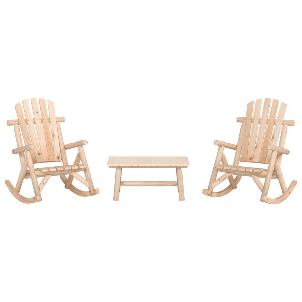 vidaXL 3 Piece Garden Lounge Set Solid Wood Spruce
