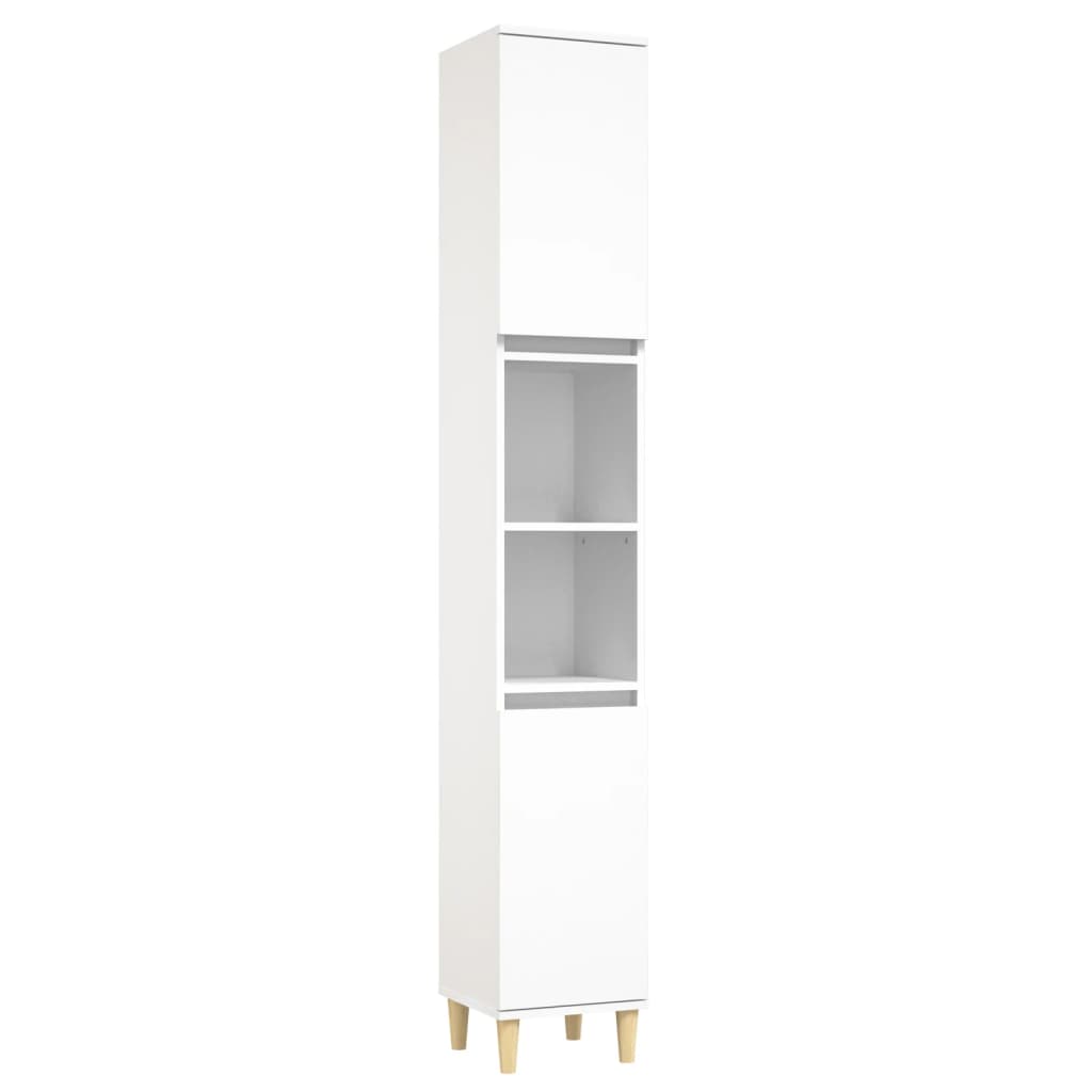 vidaXL 3 Piece Bathroom Cabinet Set White Engineered Wood