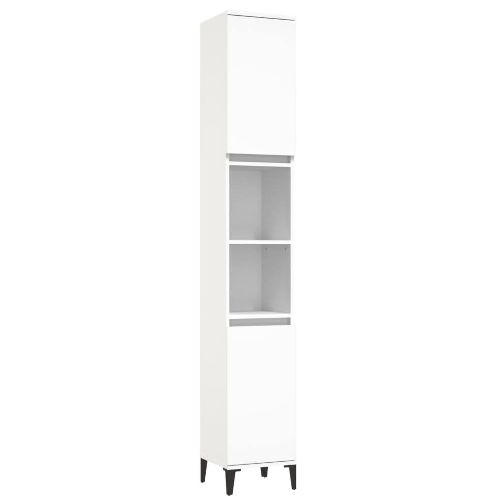 vidaXL 3 Piece Bathroom Cabinet Set White Engineered Wood