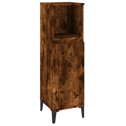 vidaXL 3 Piece Bathroom Cabinet Set Smoked Oak Engineered Wood