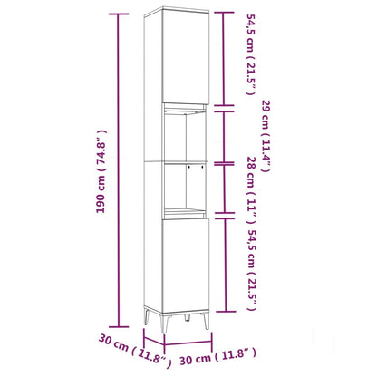 vidaXL 3 Piece Bathroom Cabinet Set Smoked Oak Engineered Wood