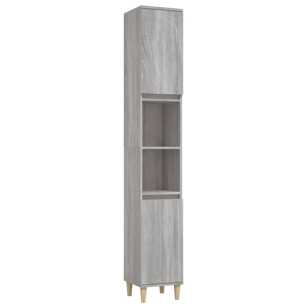 vidaXL 3 Piece Bathroom Furniture Set Grey Sonoma Engineered Wood