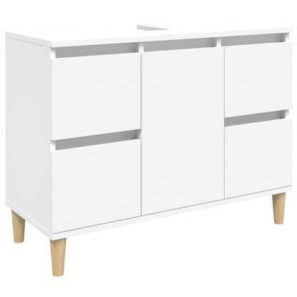 vidaXL 3 Piece Bathroom Furniture Set White Engineered Wood