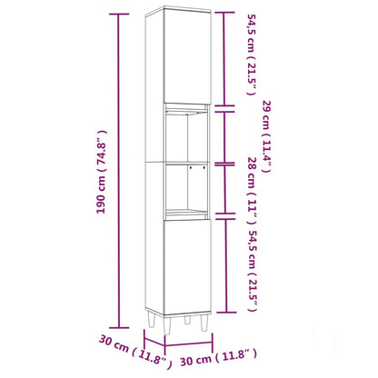 vidaXL 3 Piece Bathroom Furniture Set Grey Sonoma Engineered Wood