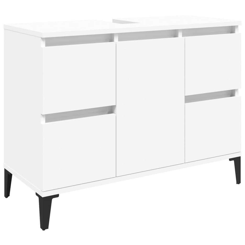 vidaXL 3 Piece Bathroom Furniture Set White Engineered Wood