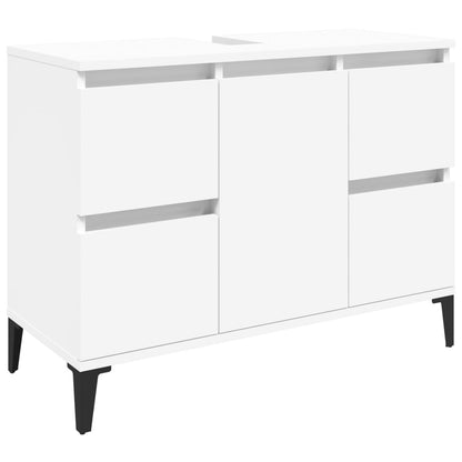 vidaXL 3 Piece Bathroom Furniture Set White Engineered Wood