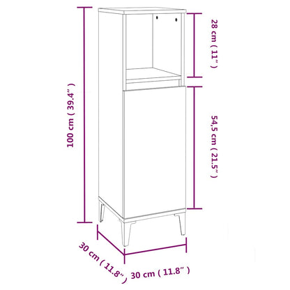 vidaXL 3 Piece Bathroom Furniture Set Smoked Oak Engineered Wood