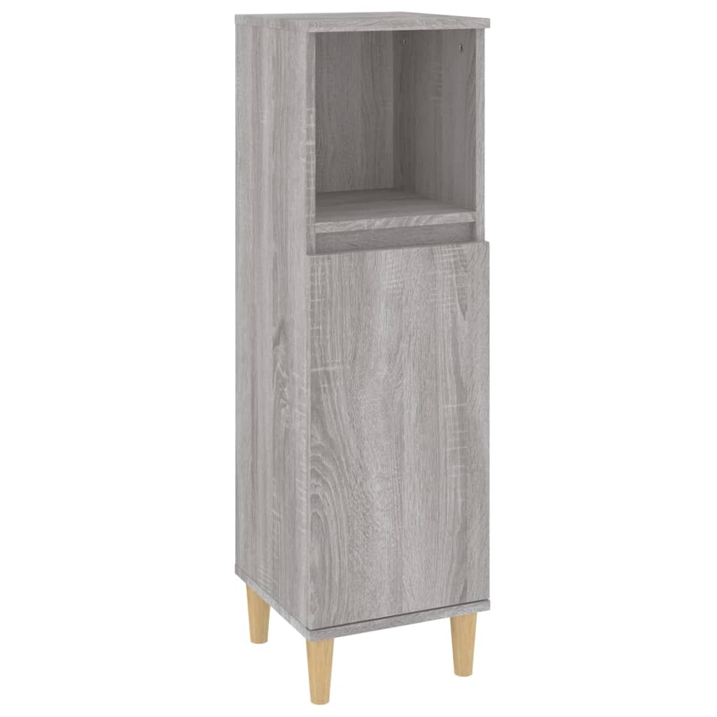 vidaXL 3 Piece Bathroom Furniture Set Grey Sonoma Engineered Wood