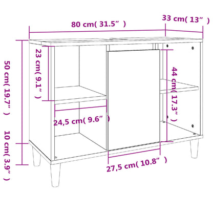vidaXL 3 Piece Bathroom Furniture Set Grey Sonoma Engineered Wood