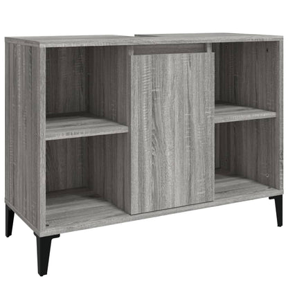 vidaXL 3 Piece Bathroom Furniture Set Grey Sonoma Engineered Wood