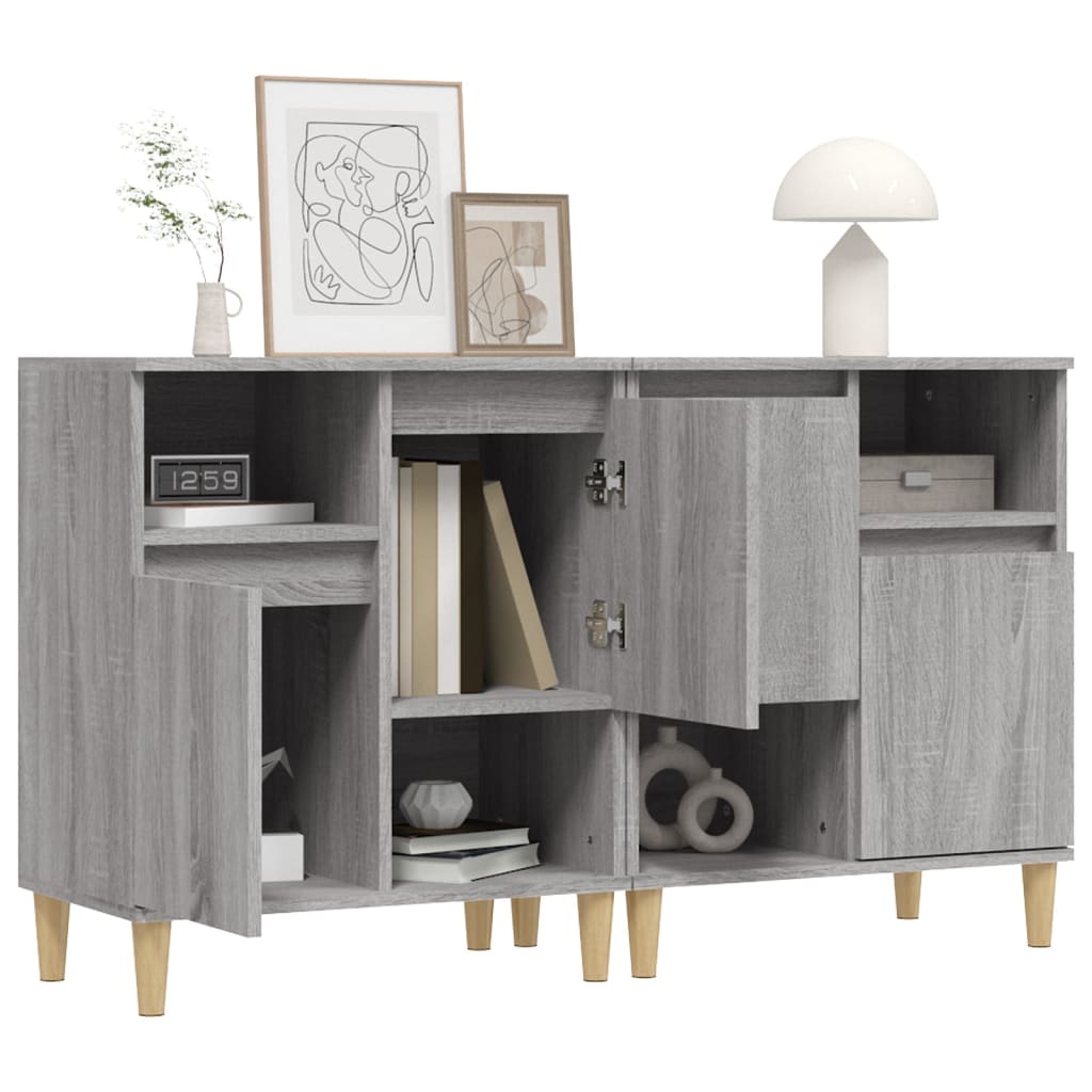 vidaXL Sideboards 2 pcs Grey Sonoma 60x35x70 cm Engineered Wood