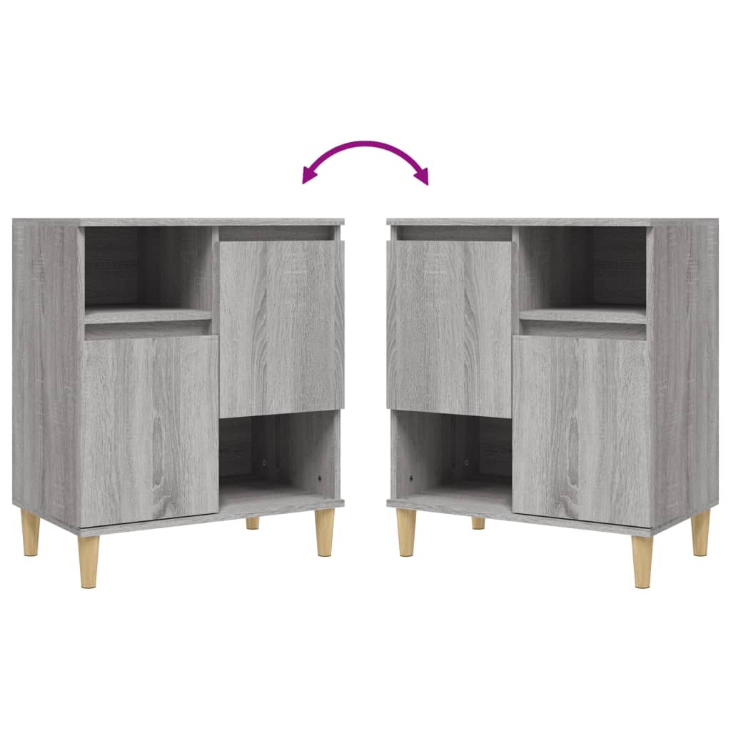 vidaXL Sideboards 2 pcs Grey Sonoma 60x35x70 cm Engineered Wood