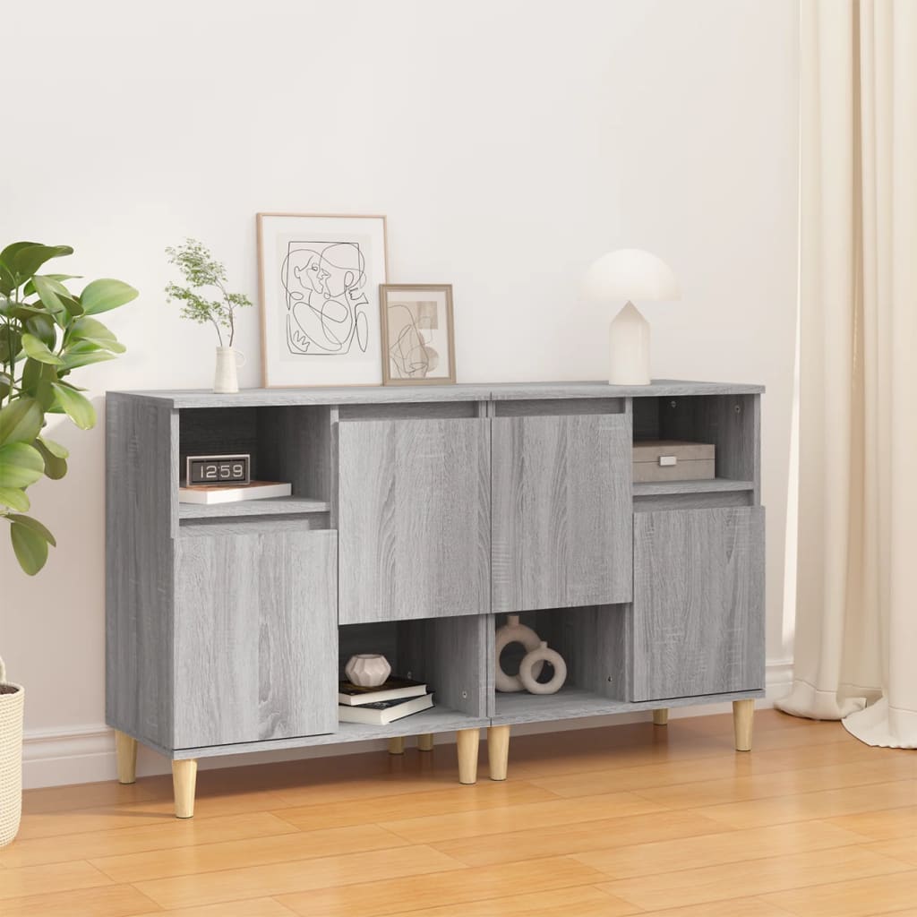 vidaXL Sideboards 2 pcs Grey Sonoma 60x35x70 cm Engineered Wood