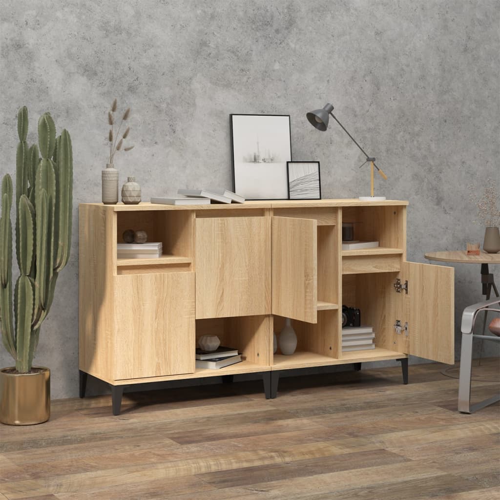 vidaXL Sideboards 2 pcs Sonoma Oak 60x35x70 cm Engineered Wood