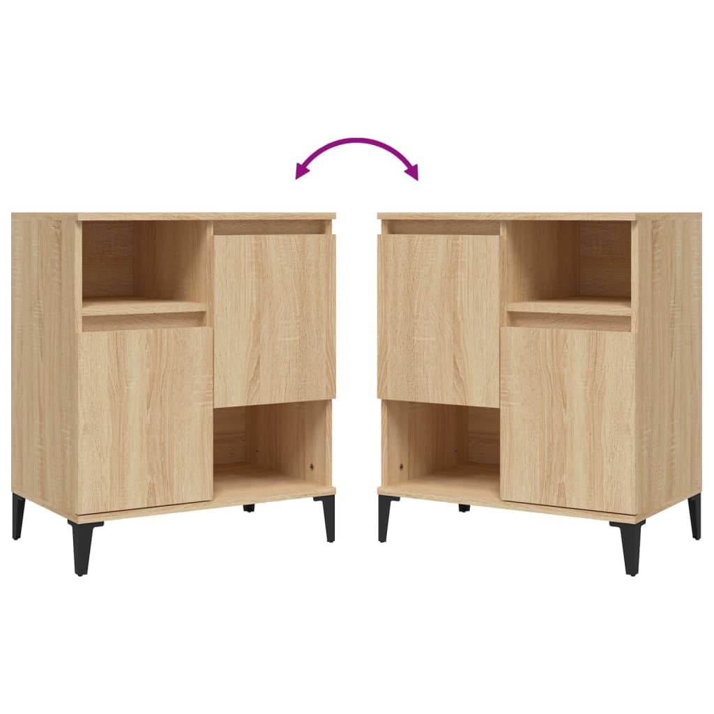 vidaXL Sideboards 2 pcs Sonoma Oak 60x35x70 cm Engineered Wood