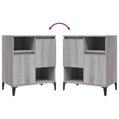 vidaXL Sideboards 2 pcs Grey Sonoma 60x35x70 cm Engineered Wood