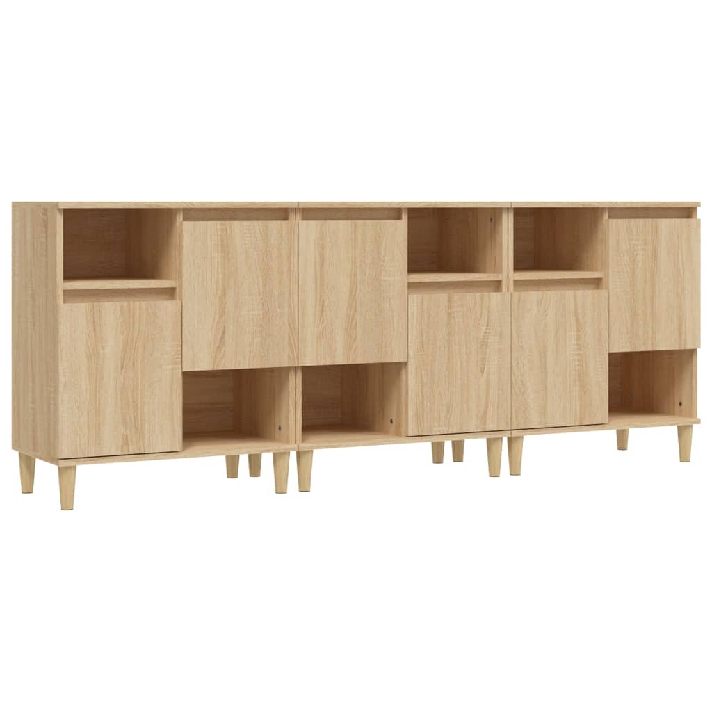 vidaXL Sideboards 3 pcs Sonoma Oak 60x35x70 cm Engineered Wood