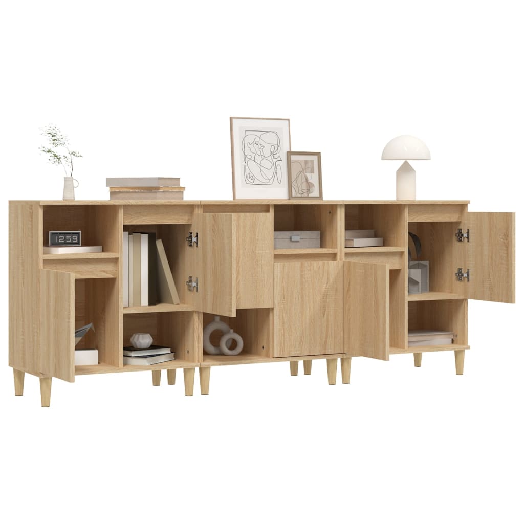 vidaXL Sideboards 3 pcs Sonoma Oak 60x35x70 cm Engineered Wood
