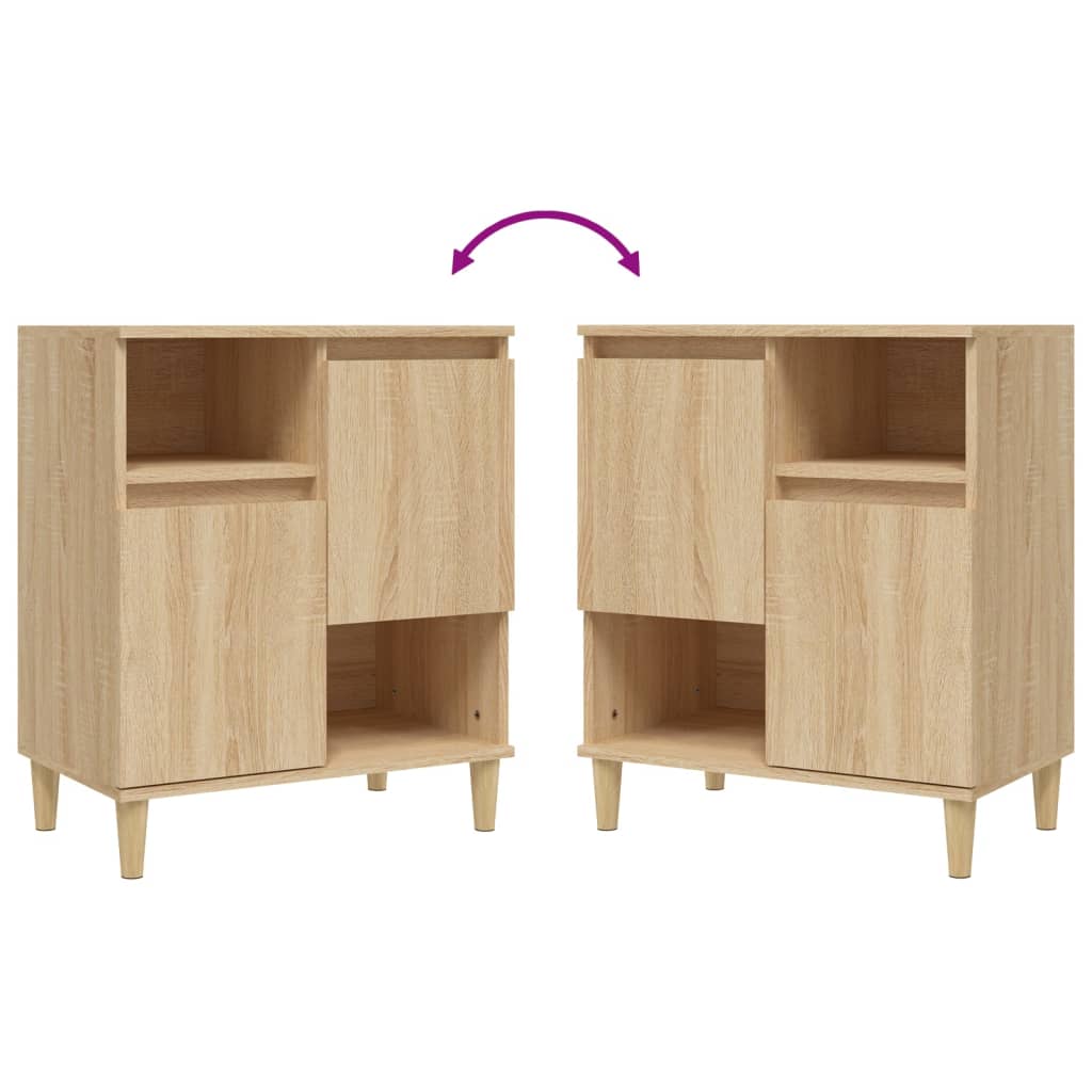 vidaXL Sideboards 3 pcs Sonoma Oak 60x35x70 cm Engineered Wood