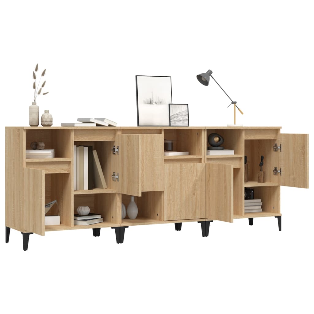 vidaXL Sideboards 3 pcs Sonoma Oak 60x35x70 cm Engineered Wood
