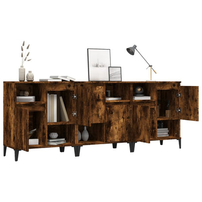 vidaXL Sideboards 3 pcs Smoked Oak 60x35x70 cm Engineered Wood