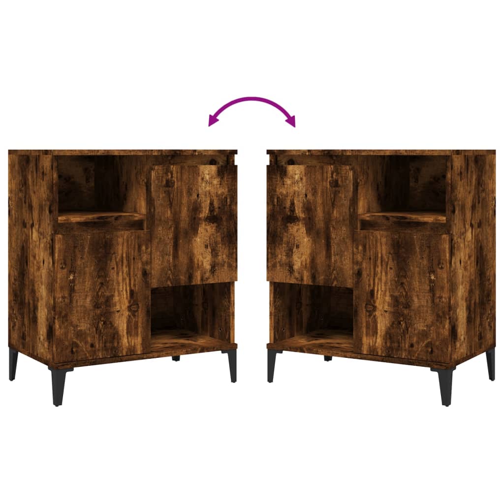vidaXL Sideboards 3 pcs Smoked Oak 60x35x70 cm Engineered Wood