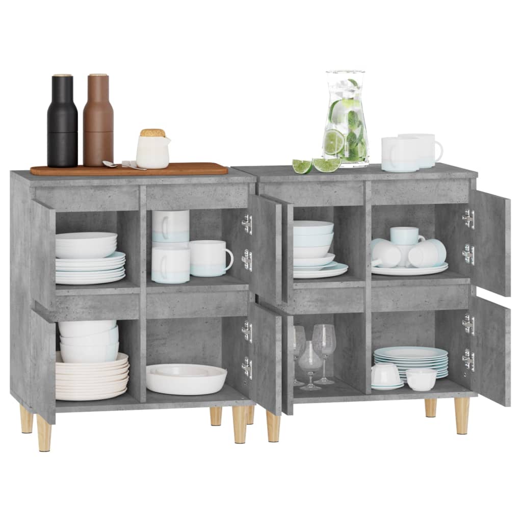 vidaXL Sideboards 2 pcs Concrete Grey 60x35x70 cm Engineered Wood