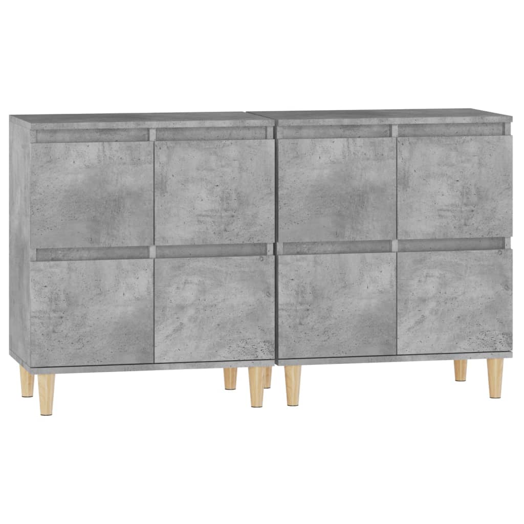 vidaXL Sideboards 2 pcs Concrete Grey 60x35x70 cm Engineered Wood