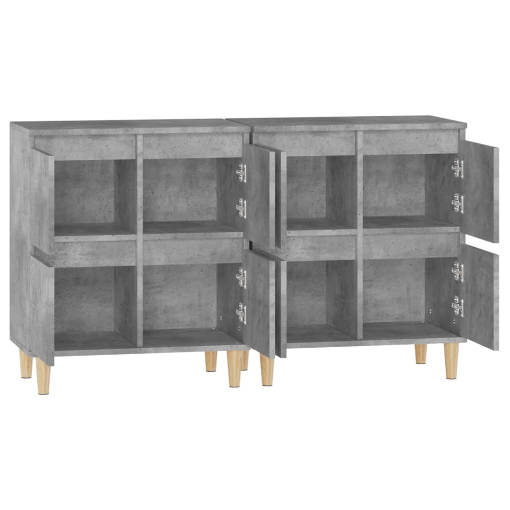 vidaXL Sideboards 2 pcs Concrete Grey 60x35x70 cm Engineered Wood