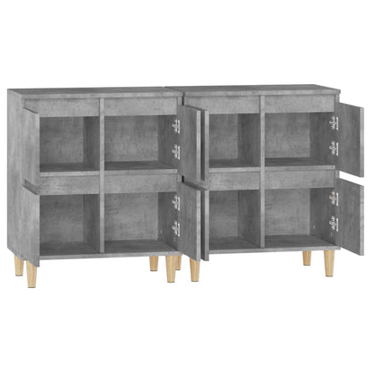 vidaXL Sideboards 2 pcs Concrete Grey 60x35x70 cm Engineered Wood