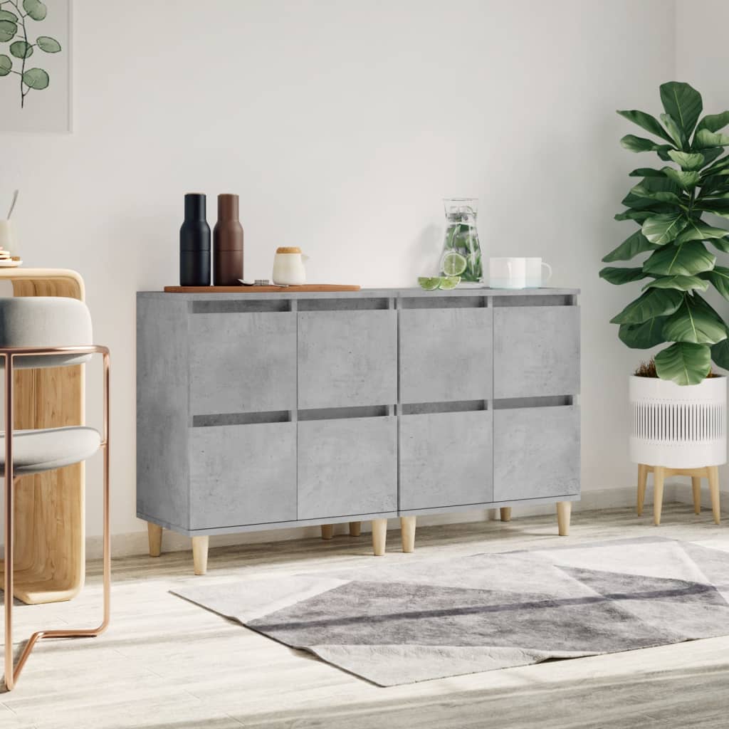 vidaXL Sideboards 2 pcs Concrete Grey 60x35x70 cm Engineered Wood