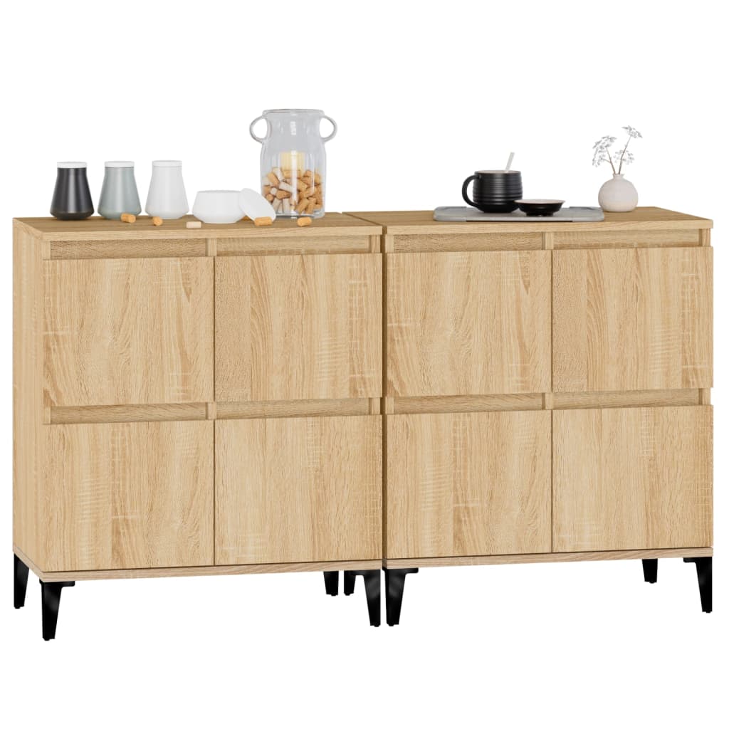 vidaXL Sideboards 2 pcs Sonoma Oak 60x35x70 cm Engineered Wood