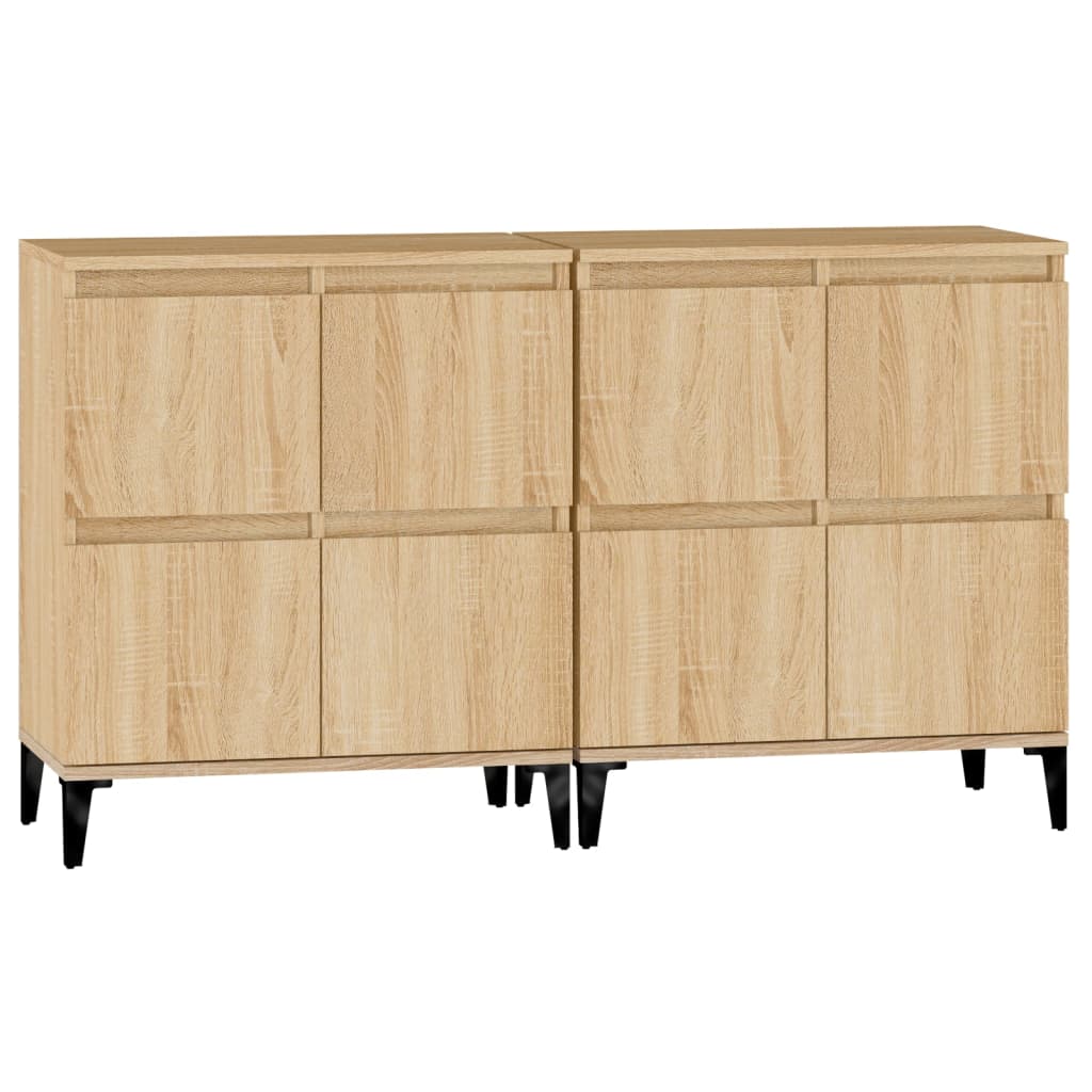 vidaXL Sideboards 2 pcs Sonoma Oak 60x35x70 cm Engineered Wood
