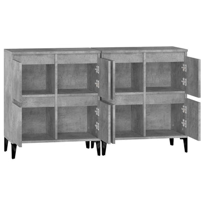vidaXL Sideboards 2 pcs Concrete Grey 60x35x70 cm Engineered Wood