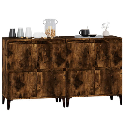 vidaXL Sideboards 2 pcs Smoked Oak 60x35x70 cm Engineered Wood