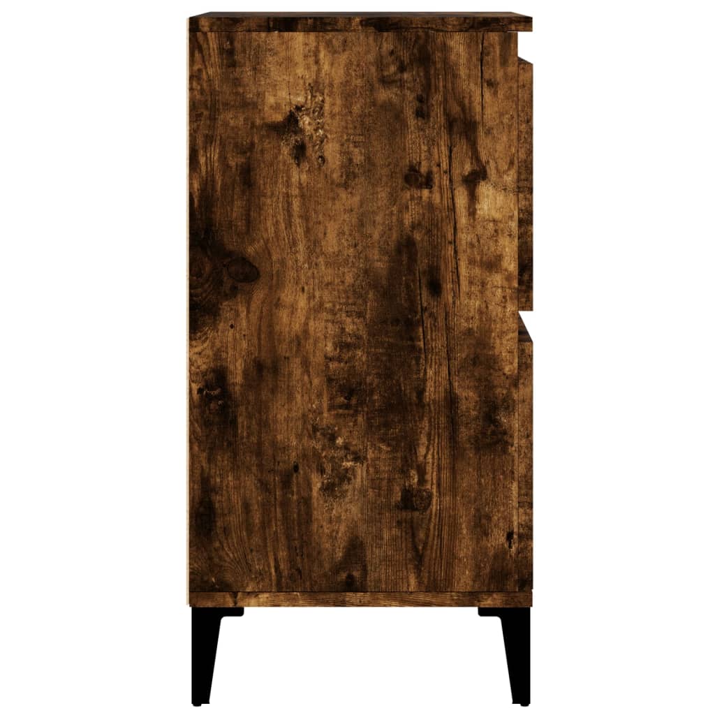 vidaXL Sideboards 2 pcs Smoked Oak 60x35x70 cm Engineered Wood