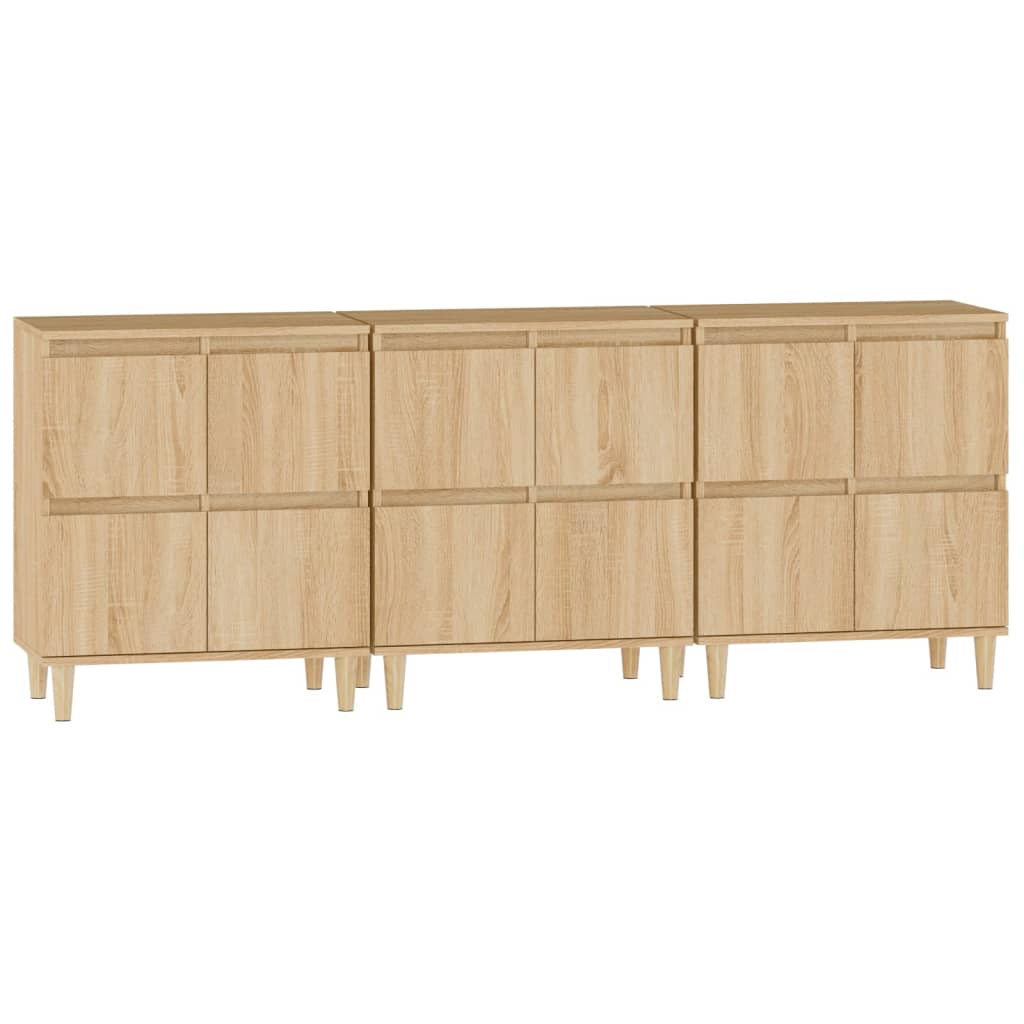 vidaXL Sideboards 3 pcs Sonoma Oak 60x35x70 cm Engineered Wood