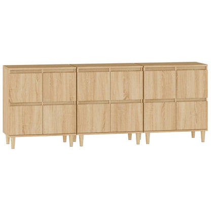 vidaXL Sideboards 3 pcs Sonoma Oak 60x35x70 cm Engineered Wood