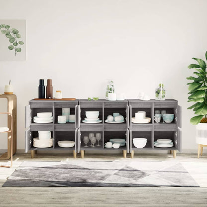 vidaXL Sideboards 3 pcs Grey Sonoma 60x35x70 cm Engineered Wood